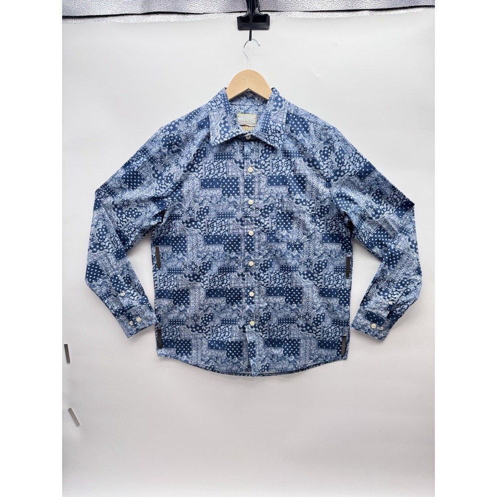Rocking K Ranchwear By Kennington LTD Mens Medium Blue Long Sleeve Shirt